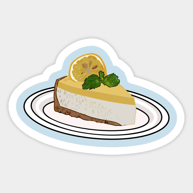 Lemon cheesecake cartoon illustration Sticker by Miss Cartoon